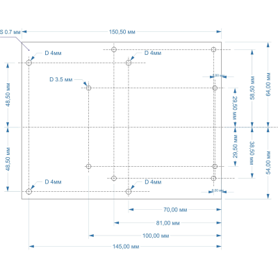 Монтажная пластина ОЦ 0,7 мм.для AX-BOX