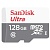 Флеш карта microSDXC 128GB SanDisk Ultra Class 10, UHS-I, R 100 МБ/с, <SDSQUNR-128G-GN3MN> адаптер на SD