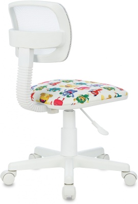 Кресло детское Бюрократ CH-W299 белый TW-15 сиденье мультиколор монстры сетка/ткань крестов. пластик