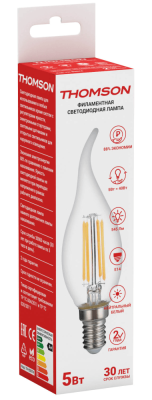 THOMSON LED FILAMENT TAIL CANDLE 5W 545Lm E14 4500K TH-B2074