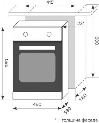 Духовой шкаф Электрический Lex EDM 4540 BL черный