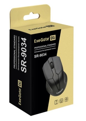 Exegate EX280436RUS Беспроводная мышь Exegate SR-9034 <black, optical, 4btn/scroll, 1600dpi, USB> Color box