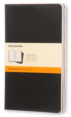 Блокнот Moleskine CAHIER JOURNAL QP316 Large 130х210мм обложка картон 80стр. линейка черный (3шт)