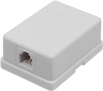 Розетка настенная TWT 1 порт RJ12  TWT-SS1-12-WH