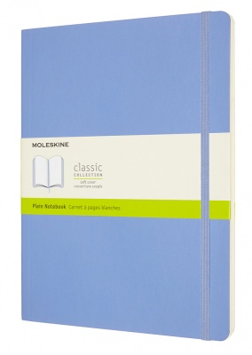 Блокнот Moleskine CLASSIC SOFT QP623B42 XLarge 190х250мм 192стр. нелинованный мягкая обложка голубая гортензия