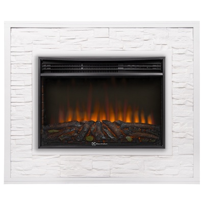 Портал Firelight Loft 30 камень белый, белая эмаль