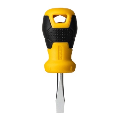 Шлицевая отвертка Deli DL6360381 6х38мм Материал: CR-V. Двухкомпонентная ручка. Хромированная.