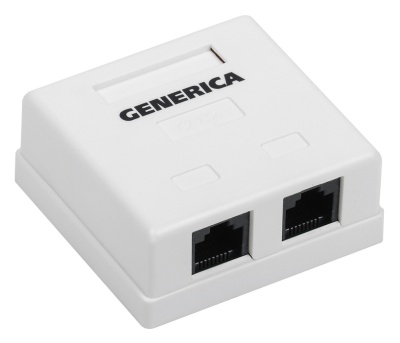 Розетка ITK GENERICA CS2-1C5EU-22-G настенная 62x59.6x26.5мм RJ45 ABS белый