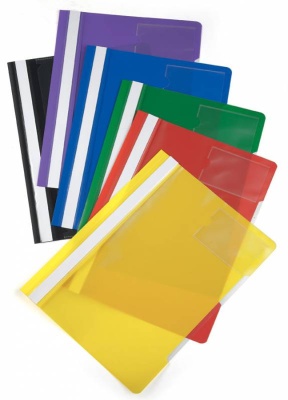 Папка-скоросшиватель Бюрократ -PS-V20RED A4 прозрач.верх.лист карм.для визит. пластик красный 0.12/0.16