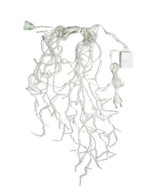 Гирлянда-Бахрома  2x0,7м 100LED схема нитей 4/8/6/7 цвет свечения - мульти. Степень защиты IP20 для использования в помещении, возможность соединения до 3 шт от 220V