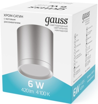 Светильник Gauss Overhead HD019 потолоч. 4100K цв.св.:белый холодный серебристый