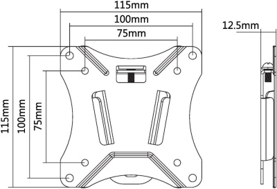 Кронштейн для телевизора Ultramounts UM 810F черный 13"-27" макс.25кг настенный фиксированный