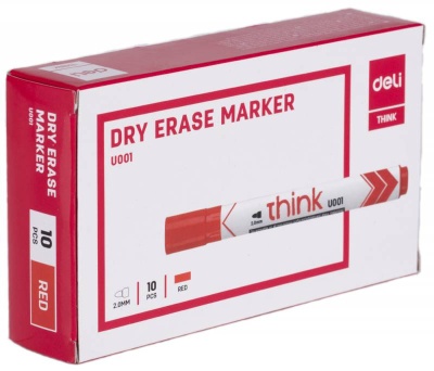 Маркер для досок Deli EU00140 Think круглый пиш. наконечник 2мм красный