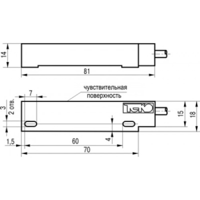 Датчик герконовый магниточувствительный бесконтактный MS UN1P-43