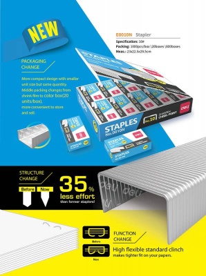 Скобы для степлера N10 Deli E0010N оцинкованные кор.карт. (упак.:1000шт.)