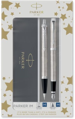 Набор ручек Parker IM Core FK221 (2183058) Stainless Steel CT M сталь нержавеющая подар.кор. ручка перьевая, ручка шариковая