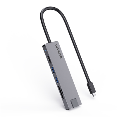 Док-станция WAVLINK USB-C  Travel Mini/100W PowerDelivery/ 1xUSB3.0/1xUSB2.0/1xHDMI 4K 60HZ/1xGigabit LAN/SD/Micro SD Card Reader