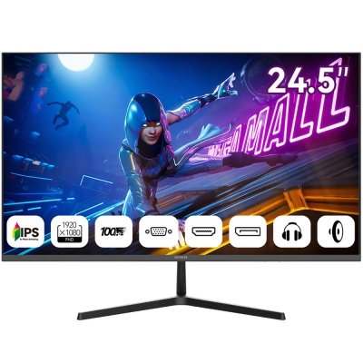 Монитор 24.5" AIWA MD2512 Black (IPS, 1920x1080, D-Sub+HDMI+DP, 4 ms, 178°/178°, 300 cd/m, 1000:1, 100Hz, Spk)