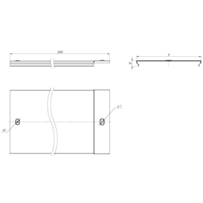 EKF k20010 Крышка на металлический лоток основание 200 мм L3000 EKF  (3 метра)