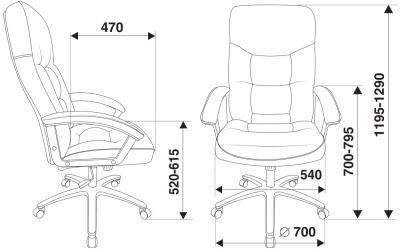 Кресло руководителя Бюрократ T-9908AXSN-AB черный кожа крестовина металл хром