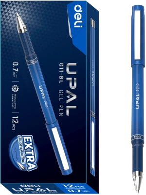 Набор ручек гелев. Deli Upal (EG11-BL-P) синий d=0.7мм кор.карт. (12шт)
