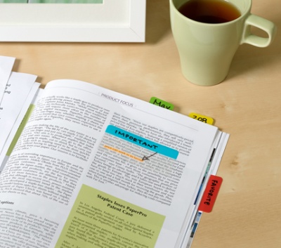 Закладки самокл. разделители пластиковые Stick`n 21608 38x51мм 4цв.в упак. 6лист с цветным краем европодвес