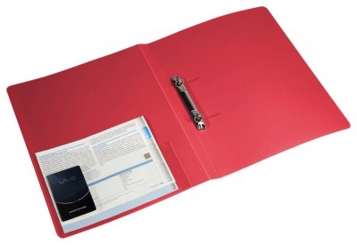 Папка на 2-х кольцах Бюрократ -0818/2RRED A4 пластик 0.7мм кор.18мм внутр. с вставкой красный