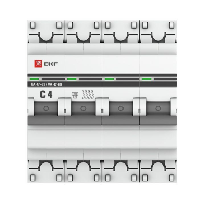 EKF mcb4763-4-04C-pro Автоматический выключатель 4P 4А (C) 4,5kA ВА 47-63 EKF PROxima