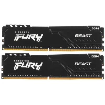 Модуль памяти KINGSTON Fury Beast DDR4 Общий объём памяти 32Гб Module capacity 16Гб Количество 2 3200 МГц Радиатор Множитель частоты шины 16 1.35 В черный KF432C16BB1K2/32