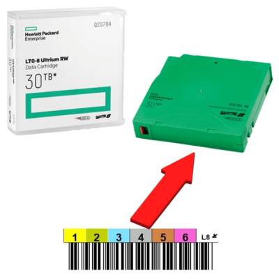 Ленточный картридж HPE Ultrium LTO8 Data Cartridge 30TB RW (without Label) (Q2078A)