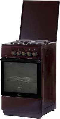 Плита Электрическая Flama L FE 14010 B коричневый эмаль (металлическая крышка)