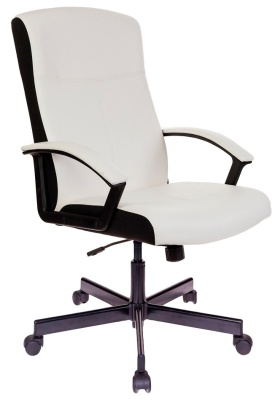 Кресло руководителя Бюрократ DOMINUS белый/черный эко.кожа крестовина металл