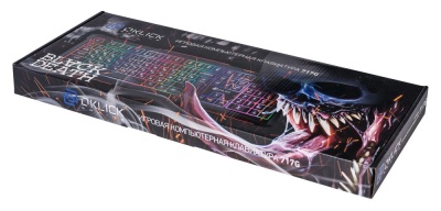 Клавиатура Оклик 717G BLACK DEATH черный/серый USB Multimedia for gamer LED