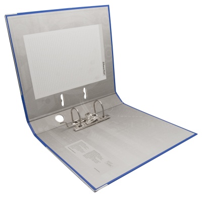 Папка-регистратор Silwerhof 355020-02 A4 50мм ПВХ/бумага синий мет.окант. сборная смен.карм. на кор.