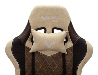 Кресло игровое Бюрократ VIKING 7 KNIGHT Fabric коричневый текстиль/эко.кожа с подголов. крестовина металл