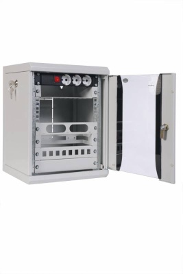 Шкаф коммутационный ЦМО ШРН-8.255-10 8U 320x305мм пер.дв.стекл серый