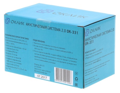 Колонки Оклик OK-331 2.0 черный 6Вт