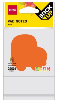 Закладки самокл. бумажные Deli EA03102 76х76мм 1цв.в упак. 20лист неон
