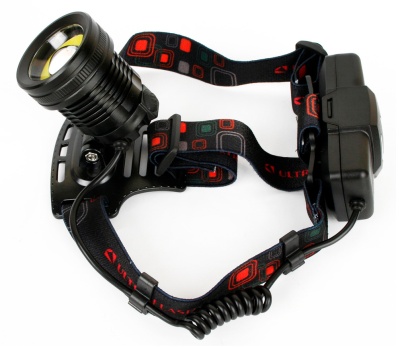 Фонарь налобный Ultraflash E1333 черный 4Вт лам.:светодиод. встроенный аккумулятор (13905)