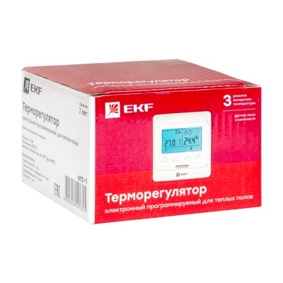 EKF ett-1 Термостат для теплых полов электронный 16 A 230В с датчиком пола  EKF Proxima