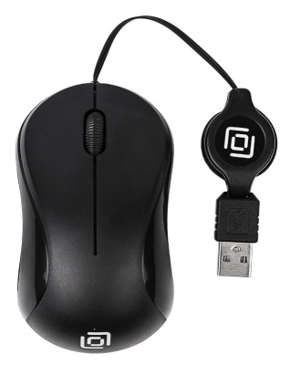 Мышь Оклик 115SR черный оптическая (1000dpi) USB для ноутбука (2but)