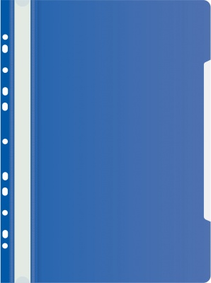 Папка-скоросшиватель Бюрократ PS-P20BLU A4 прозрач.верх.лист боков.перф. пластик синий