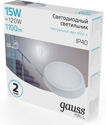 Светильник Gauss ЖКХ 193411215 15Вт 4000K белый