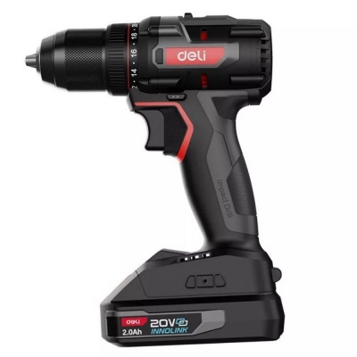 Дрель-шуруповерт аккумуляторная Deli Дрель-шуруповерт аккумуляторная Deli DE-DZ20-2D2 (2 АКБ*2Ач+ЗУ, 20В, 13мм, 70Нм, сумка)