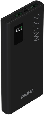 Мобильный аккумулятор Digma DGPF10A 10000mAh QC3.0/PD3.0 22.5W 5A 2xUSB-A/USB-C черный (DGPF10A22PBK)
