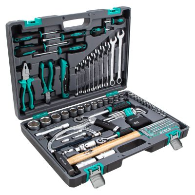 Набор инструментов, 1/2, 1/4, CrV, пластиковый кейс 98 предметов