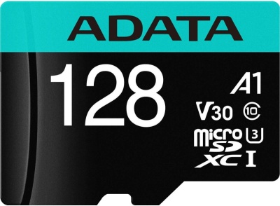 Флеш карта microSDHC 128Gb Class10 A-Data AUSDX128GUI3V30SA2-RA1 + adapter