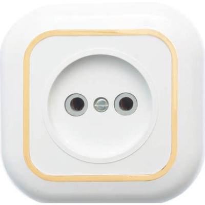 Розетка 1-м СП Валентина РС10-153 10А IP20 бел./зол. Кунцево 7652