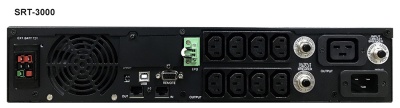 ИБП SRT-3000A, линейно-интерактивный, 3000ВА, 2700Вт, LCD, Rack/Tower, 8 розеток IEC320 C13 и 1 розетка C19 с резервным питанием, USB, RS-232, слот под SNMP карту, EPO, защита RJ45, ШхГхВ 428х669х84мм., вес 36.8кг. Powercom Smart Rack&ampSPR-3000A LCD (SR