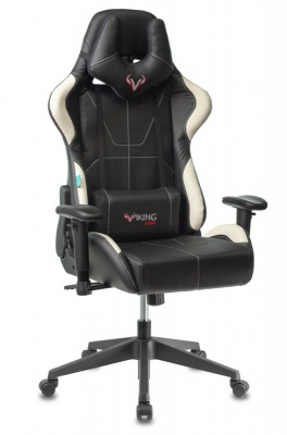 Кресло игровое Бюрократ VIKING 5 AERO черный/белый искусственная кожа с подголов. крестовина пластик